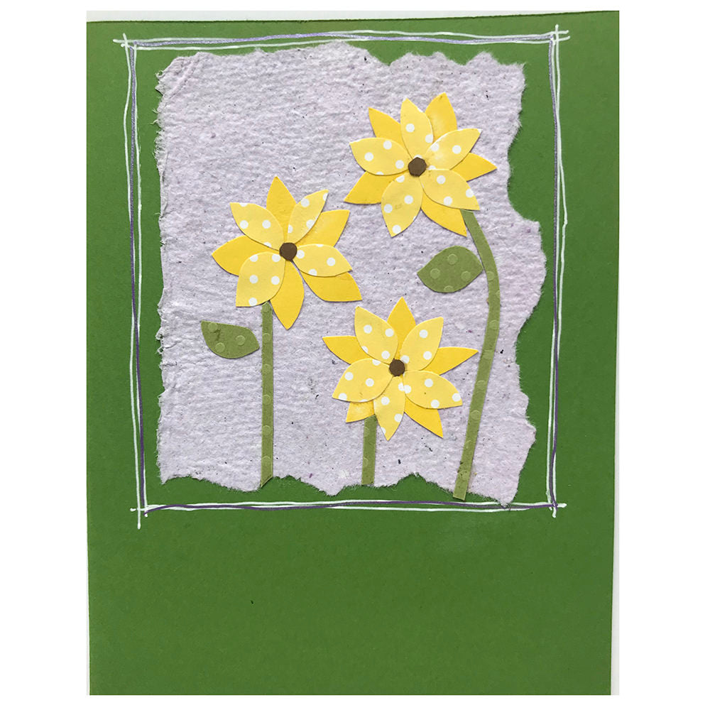 Greeting Card (Cut paper daisies)