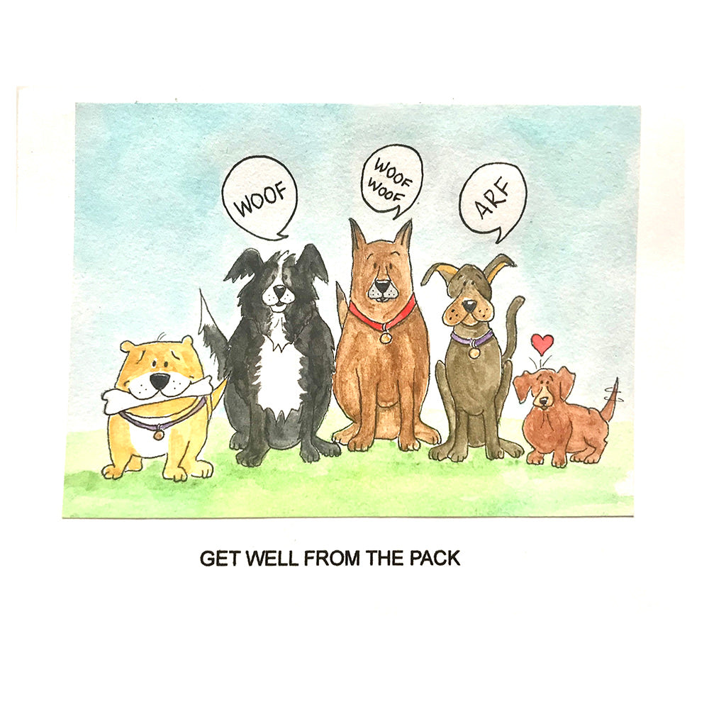 Get Well Greeting Card (Dog pack)