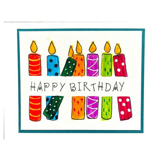 Birthday Greeting Card (Colorful Candles)