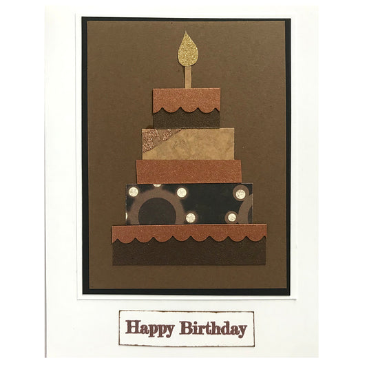 Birthday Greeting Card (Brown and Copper)