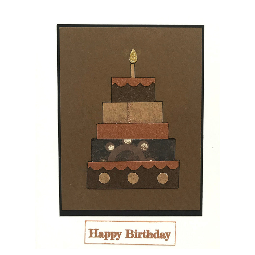 Birthday Greeting Card (Brown and Copper)