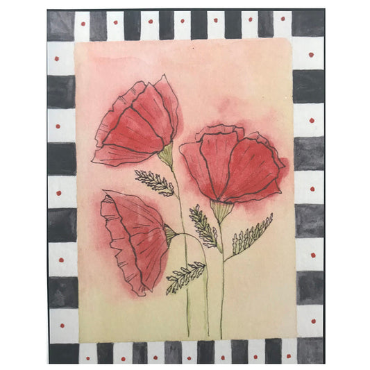 Sympathy Greeting Card (Watercolor poppies)