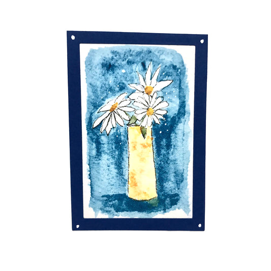 Thank You Greeting Card (Daisies in yellow vase)