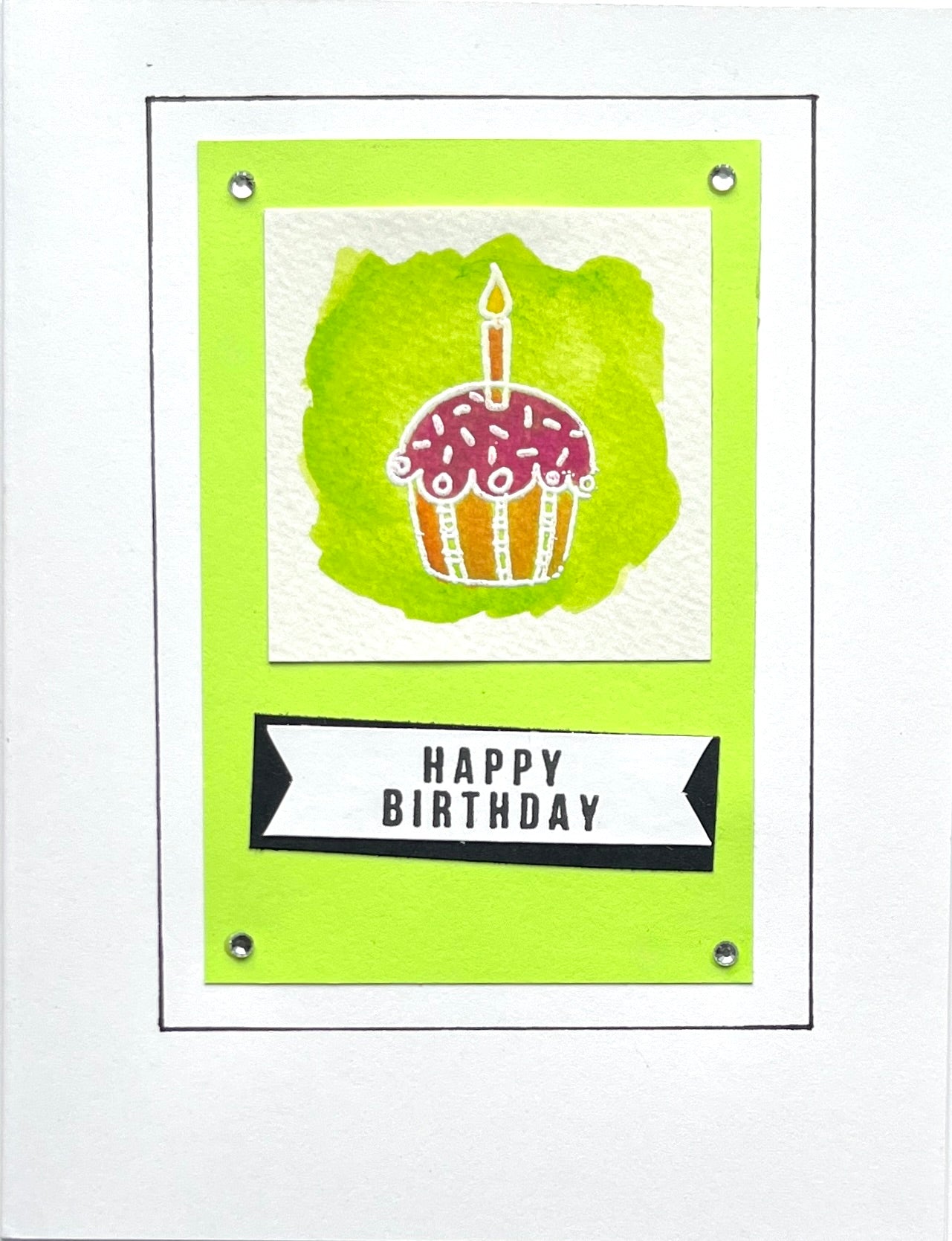 Birthday Greeting Card (Colorful cupcakes)