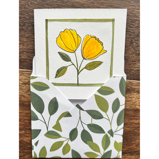 Pocket Note Card (Yellow tulips)