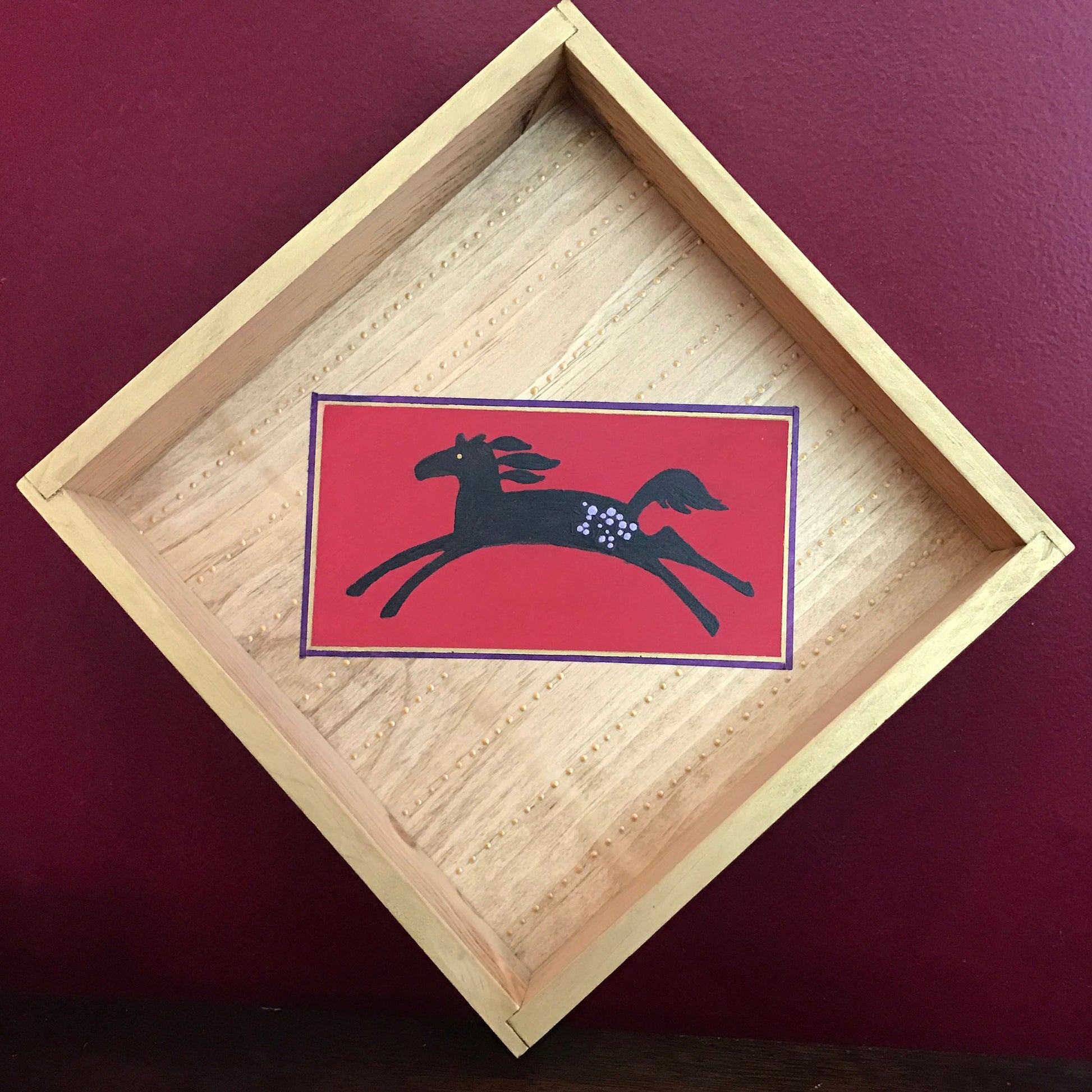 Handmade horse wooden coffee table box.