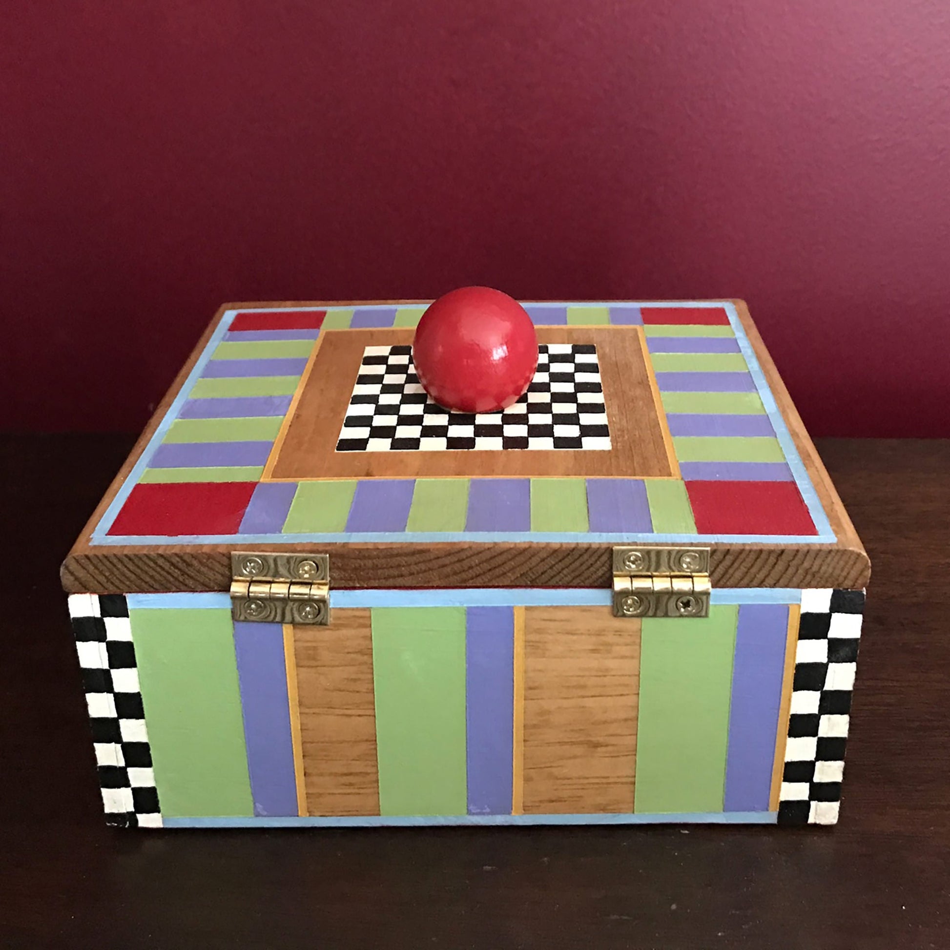 Piccadily decorative handmade wooden box showing the top.