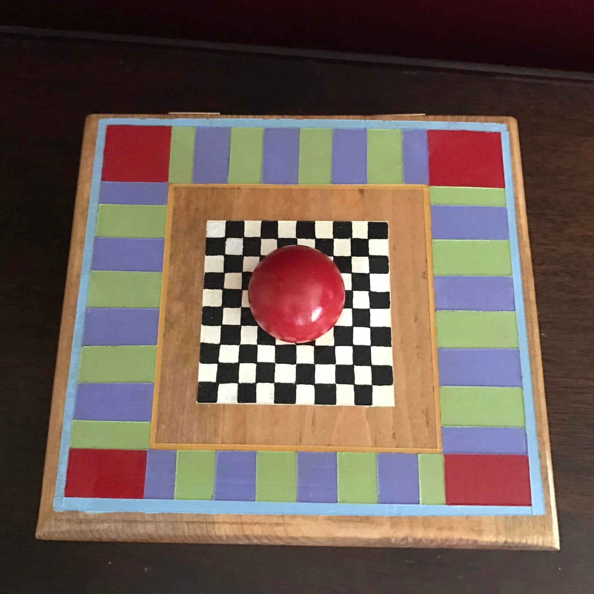 Piccadily decorative handmade wooden box showing the top.