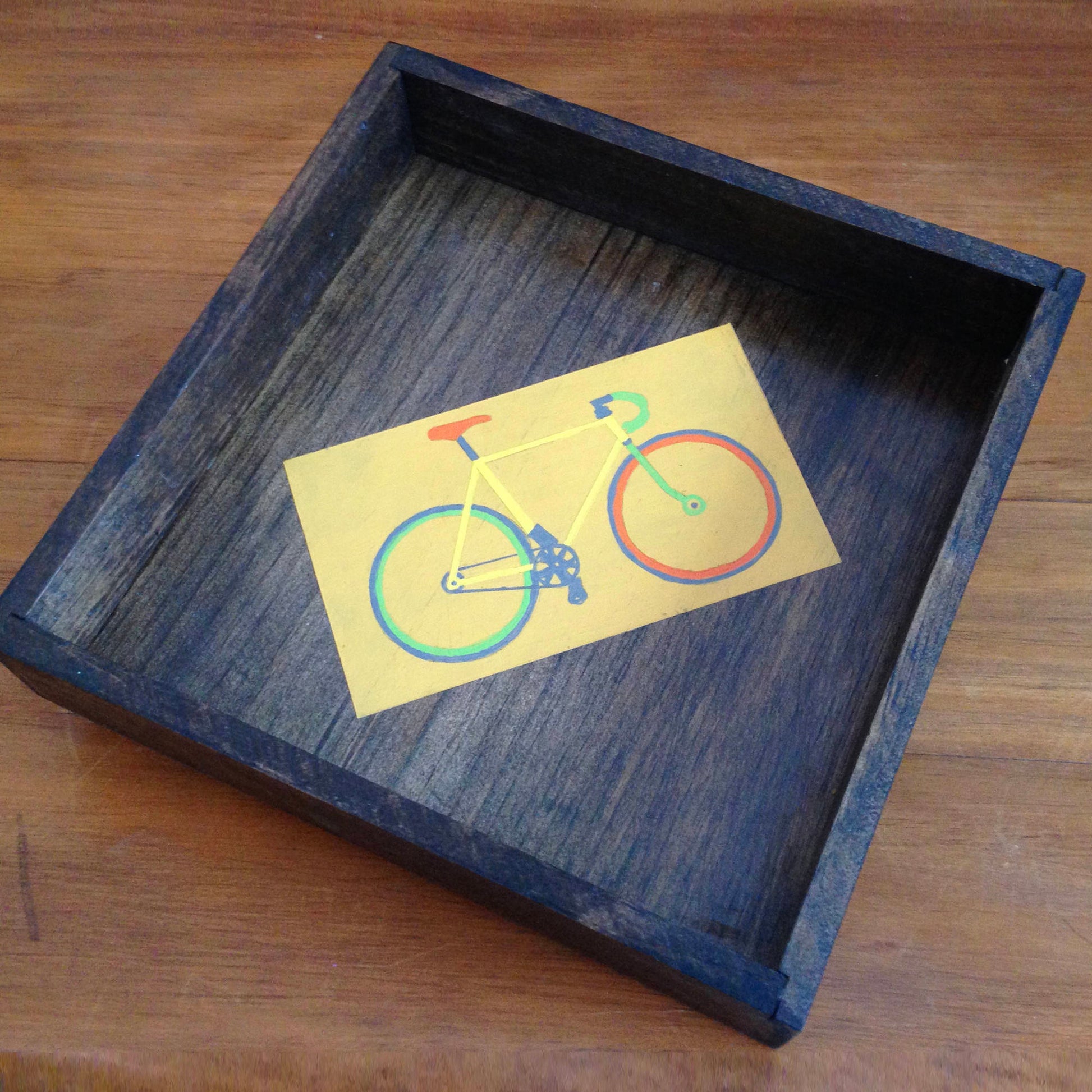 Handmade bicycle wooden coffee table box.