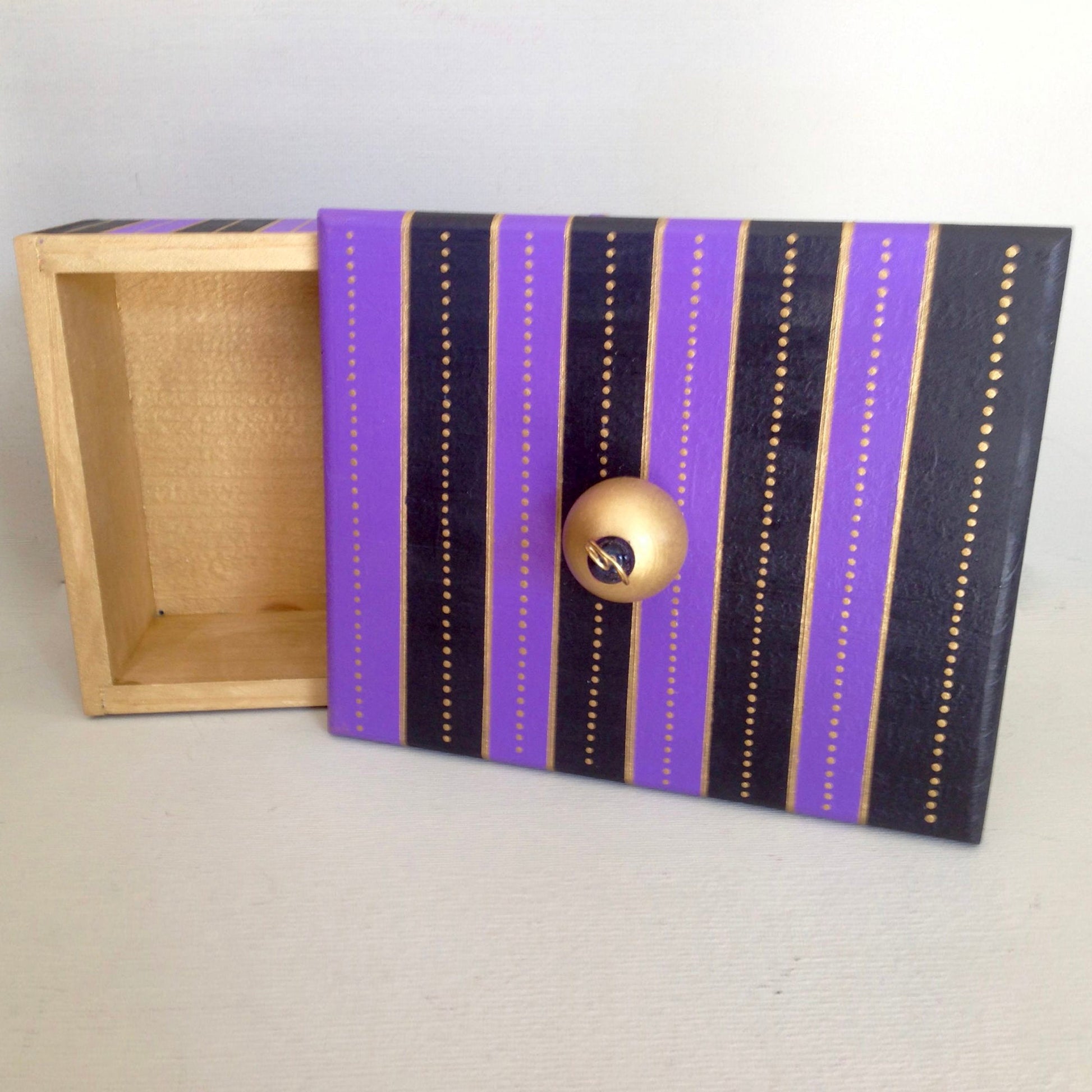 Waterloo decorative handmade wooden box showing interior.
